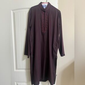 Elegant Maroon Embroidered Men’s Kurta